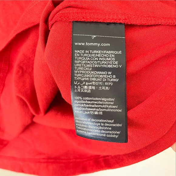 Tommy Jeans Red Embroidered Varsity Short Sleeve Crew New Neck T-Shirt Medium - Picture 7 of 10